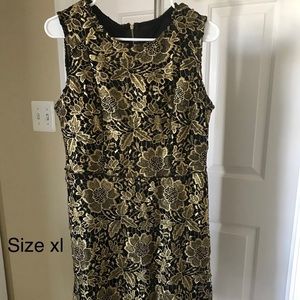 Black and gold cocktail dress